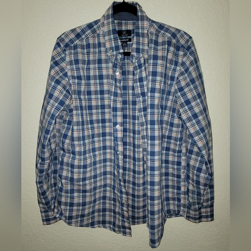 Men's Blue Plaid Shirt
